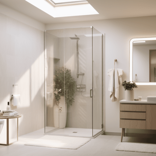 newly renovated bathroom with modern fixtures