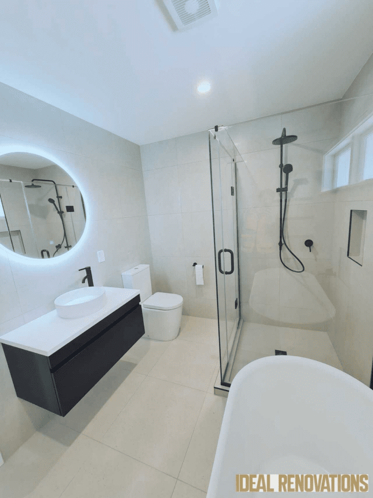 mordern oasis bathroom project trend done by ideal renovation trend 2024