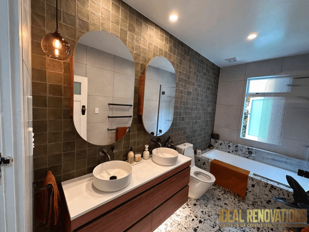 Minimalist Sophistication in Bathrooms home renovation done by Ideal renovation Auckland